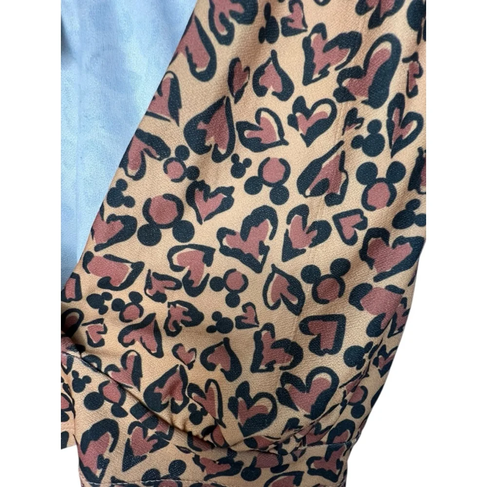 Disney Brown And Black Micky Mouse Leopard Print Bralette Crop Top - Picture 2 of 4